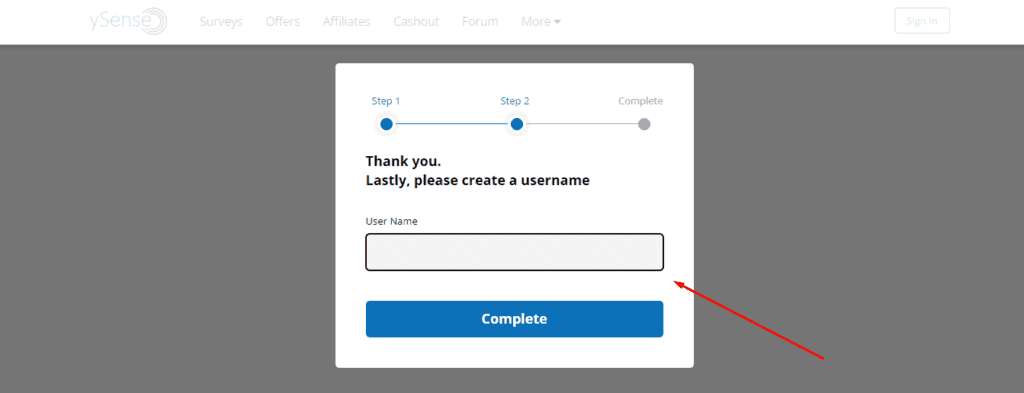 registro ysense paso 3
