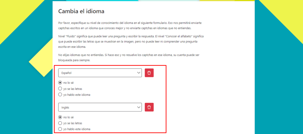 cambiar idioma empezar a trabajar