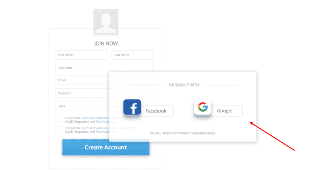 registro etoro paso 2