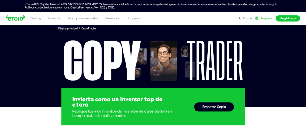 trading social o copytrader en etoro