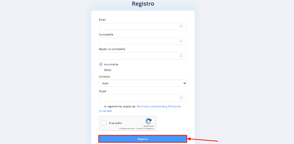 clickstar registro paso 2