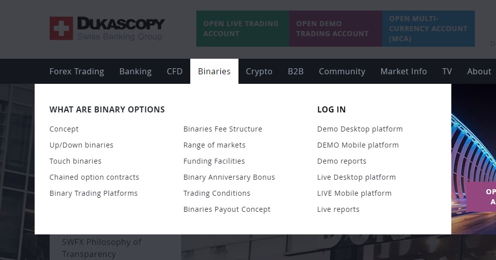 opciones binarias dukascopy