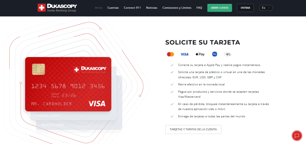tarjetas de credito dukascopy