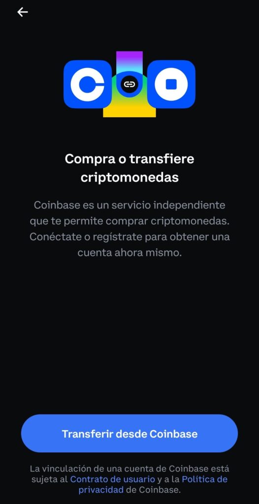 Transferir criptomonedas desde tu cuenta de Coinbase