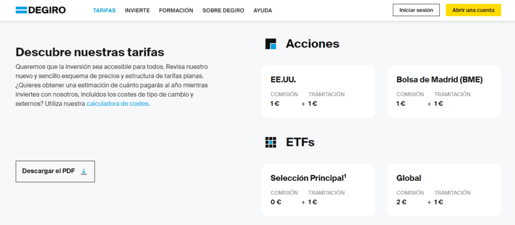 comisiones degiro