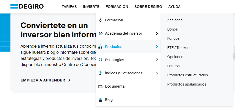 instrumentos financieros degiro