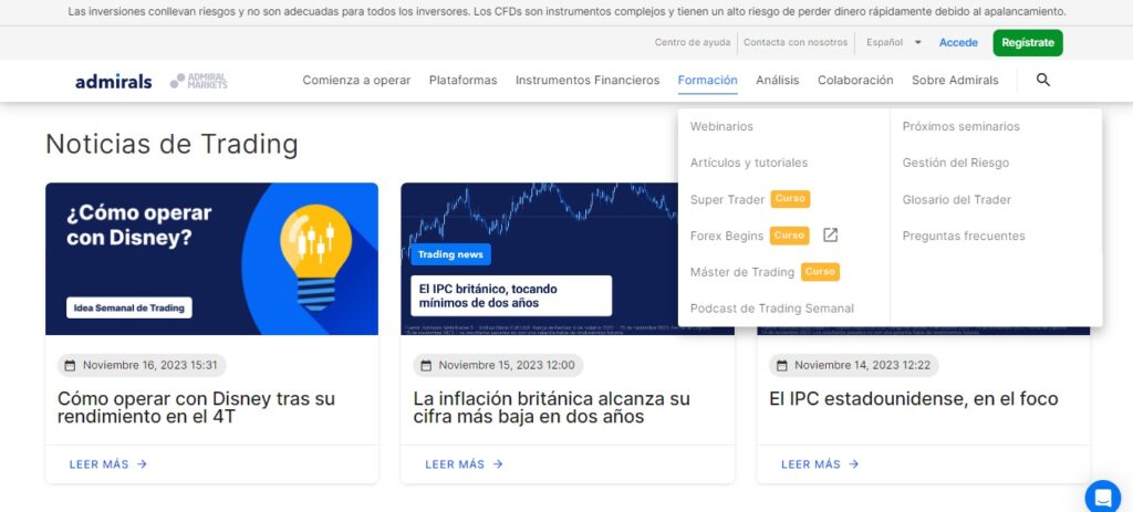 formacion y analisis en admirals