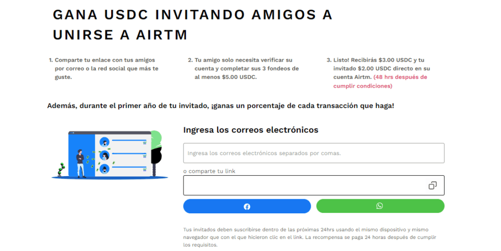 invitar amigos en airtm