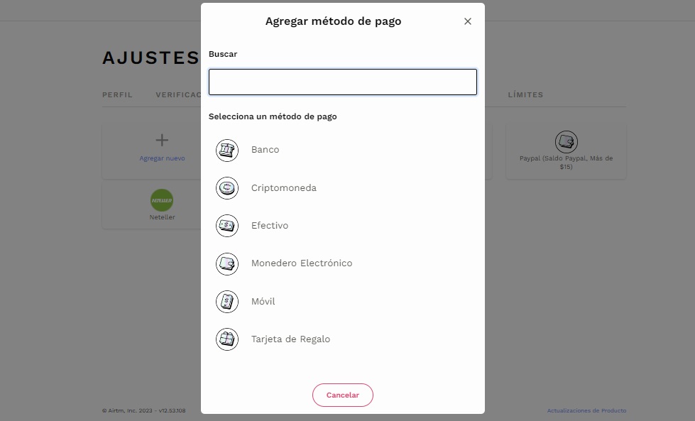 metodos de pago airtm