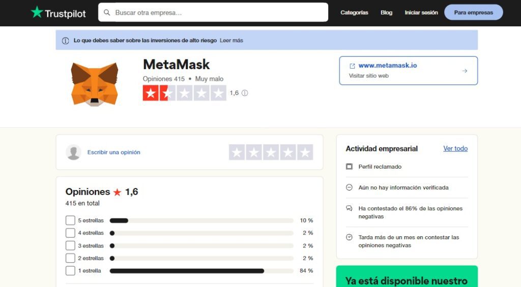 opiniones metamask