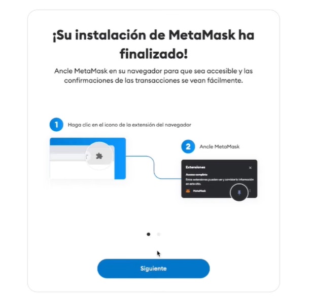registro metamask finalizado