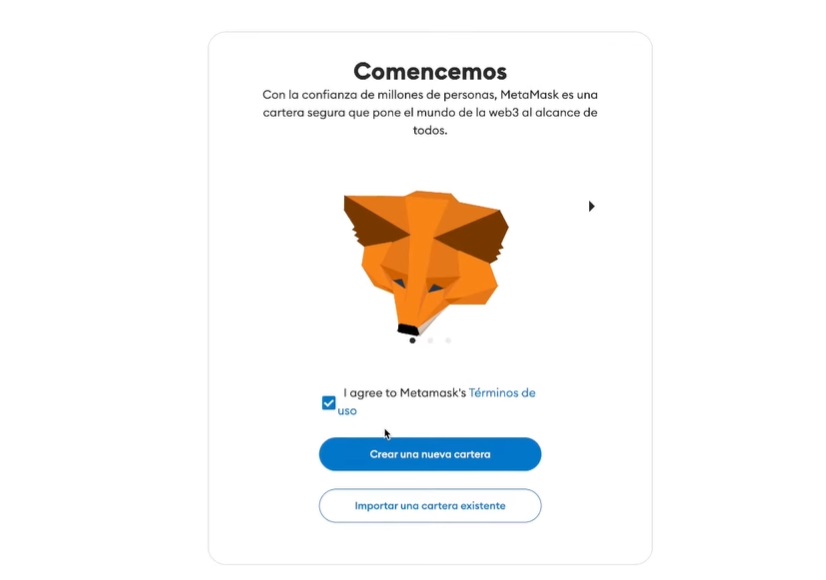 registro metamask paso 4