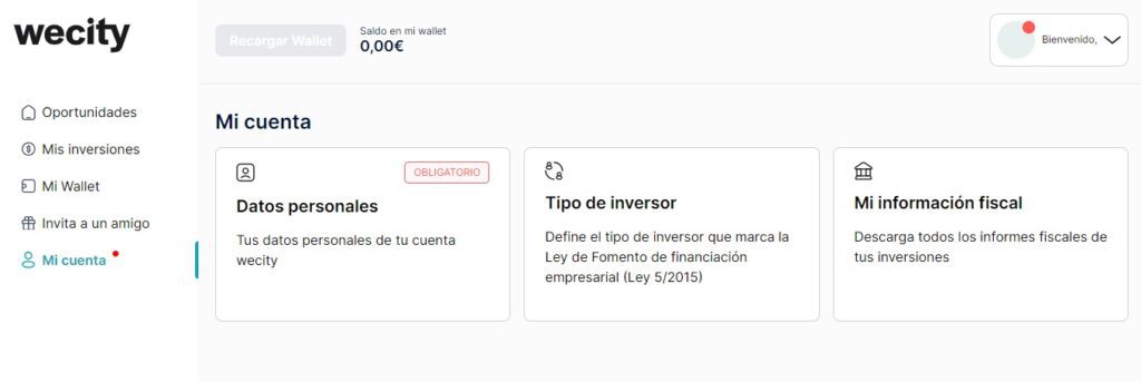 verificacion de cuenta y elegir perfil de inversor