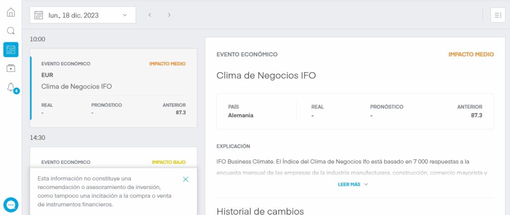 calendario economico trading 212