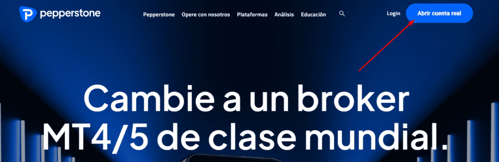 registro pepperstone paso 1