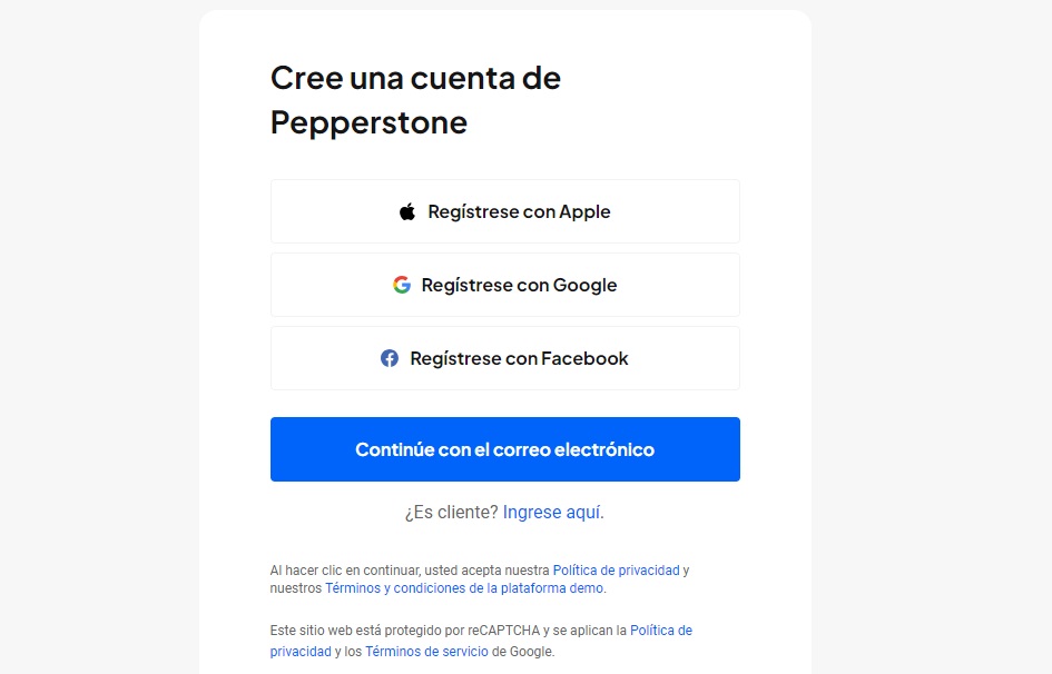 registro pepperstone paso 2