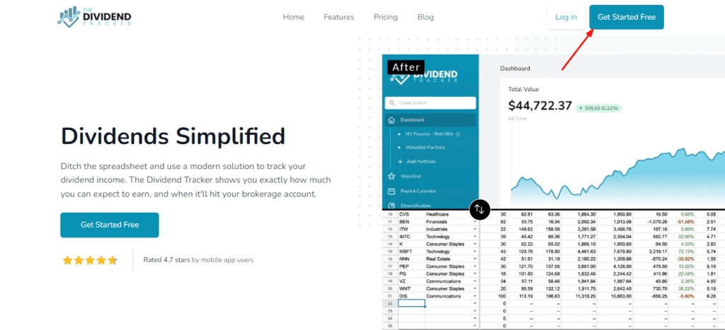 registro the dividend tracker paso 1