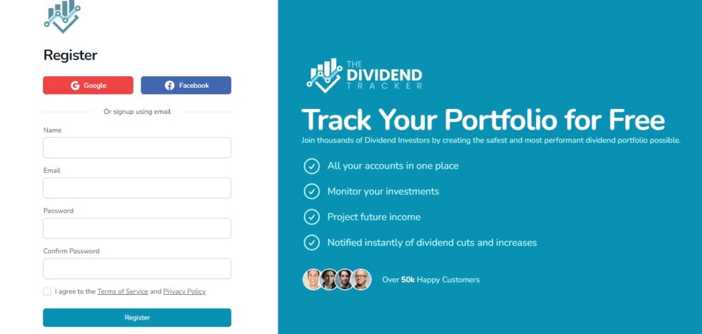 registro the dividend tracker paso 2
