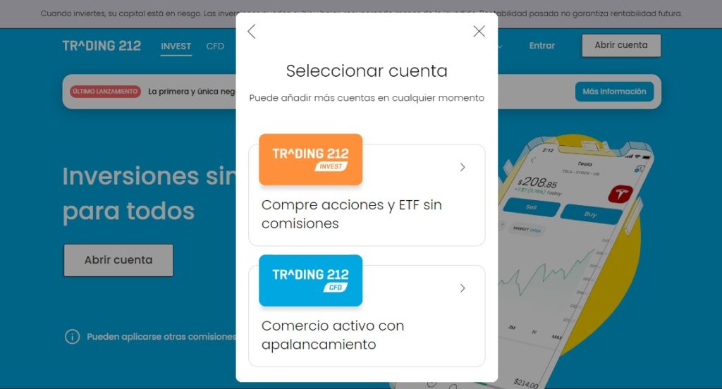 registro trading 212 paso 3