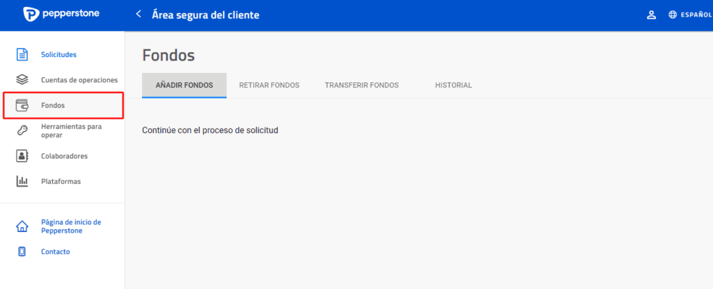 seccion fondos pepperstone