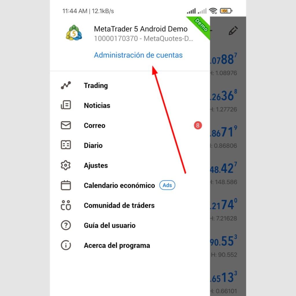 conectar copyfx metatrader android paso 1