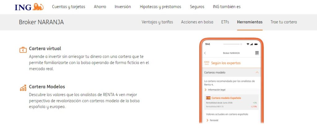 cartera virtual broker naranja ing