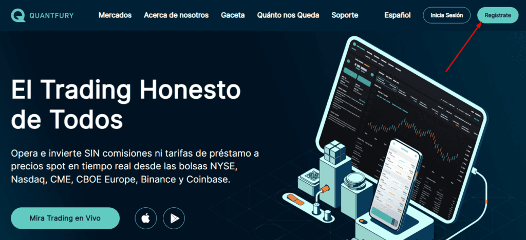 registro quantfury paso 1