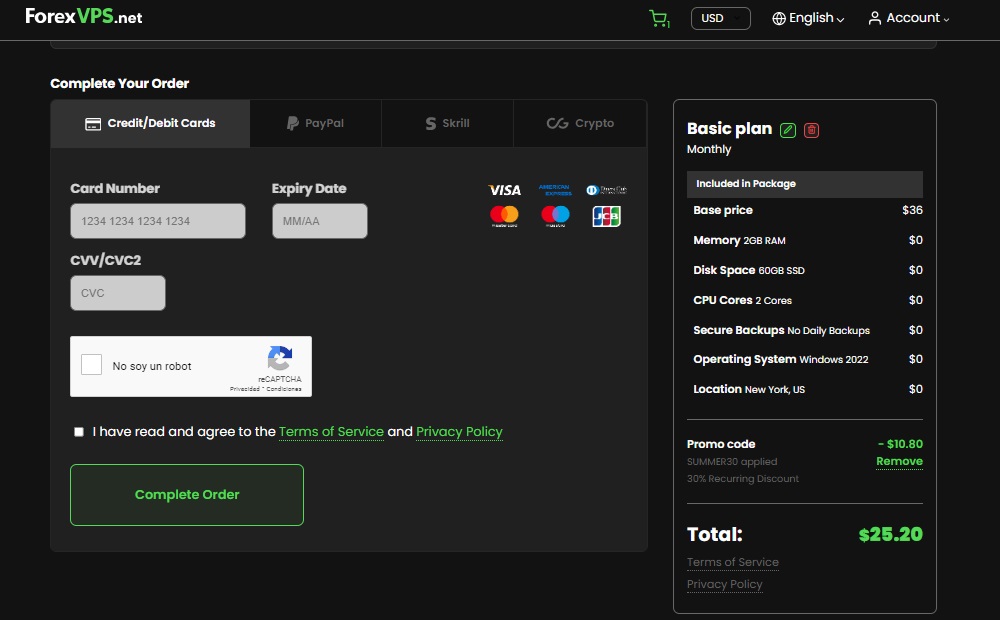 registro forexvps paso 5